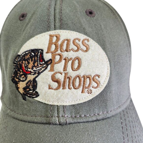 Bass Pro Shops Mens Cap Hat Strapback Green Patch Fishing Outdoors Adjustable - Picture 3 of 8